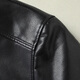 Dibinze large size men's leather jacket loose plus fat enlarged lapel warm jacket fat man jacket black L