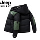JEEP International Brand Men's Cotton Clothes Winter 2025 New Thickened Youth Cotton Clothes Coldproof Hooded Casual Jacket Spliced Cotton Clothes Black 7998 M 85-100