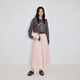 OCHIRLY New Product Elastic Waist Umbrella Skirt A-Line Skirt Mid-Length Retro Style Simple Spring 2026 Light Pink XS