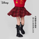Disney Retro Tartan Girls Skirt 26th Autumn and Winter Christmas Style Umbrella Skirt New Year Red Versatile A-Line Skirt 120