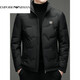 EMPORIO ARMANI Armani winter new men's down jacket for young and middle-aged people casual short stand-up collar thickened white duck down warm down gray green XL 180