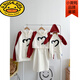 G.duck Internet celebrity new New Year parent-child outfit with hooded raglan sleeves for a family of three sweatshirts for autumn and winter mother and daughter small fragrant style dress with milk and apricot red (dress) (fake two-piece dress 80 cm