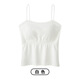 Summer pleated slimming bottoming camisole for inner wear and outer wear beautiful back underwear bra all-in-one pad white women versatile white (single piece L size (75 95Jin Jin is equal to 0.5 kg