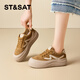 Saturday (St&Sat) thick-soled moral training shoes for women 2025 new autumn women's shoes increased soft-soled casual versatile sports shoes for women black 35