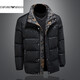 EMPORIO ARMANI Armani элитная легкая роскошная мужская модная зимняя одежда 90 бархатный пуховик с воротником-стойкой мужской повседневный белый утиный пуховик черный 2XL