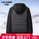 利郎（LILANZ）连帽轻薄拼接羽绒服男女短款新款休闲百搭外套男士立领轻便 灰色 M