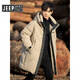 JEEP SPIRIT Jeep men's down jacket winter 2025 new mid-length hooded high-end jacket boys thickened and warm couple white M