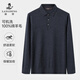 Langdeng autumn and winter men's lapel sweater bottoming shirt men's long-sleeved POLO cardigan