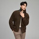 STRONG-WILLED first-line brand simple casual men's fur one-piece jacket high-end suede Merino 2025 new winter sheep blue gray M