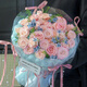 Baihua Pavilion Flowers Pink Rose Bouquet Full of Gypsophila Real Flowers Birthday Gift for Girlfriend, Best Friend, Fast Dating Hours in the City Flower Blossoms - 3 Pink Roses | dyr86
