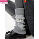 Modal gray Fair Isle knitted socks for women in autumn and winter, thickened warm wool with snow boots, retro stacked calf covers, light gray, sheep wool content about 9%, 1 pair, one size fits all, add to favorites and receive priority delivery