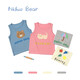 Nido Bear Lyocell Summer New Children's Sports Vest Men's and Women's Baby Cute Cartoon Vest Blue Bear 100