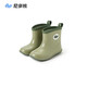 Nido Bear children's rain boots, baby waterproof rain boots, boys and girls, non-slip water shoes for toddlers, hemmed version YX2502 khaki green 14, inner length 14cm, suitable for feet 13cm long