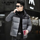 LILANZ 2025 Новый зимний короткий пуховик на гусином пуху, мужской утепленный теплый воротник-стойка, модная куртка для молодежи и среднего возраста, черный M 170