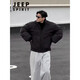 JEEP SPIRIT Jeep black flight jacket down jacket men's silhouette short work jacket cleanfit American handsome black down cotton M L (height 165-170C weight 110-125Jin Jin is equal to 0.5 kg)