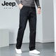 JEEP SPIRIT2026 Spring and Autumn New Loose Straight High Elastic Jeans Men's Youth Long Pants Plus Size Men's Trend Black 29 (2 feet 2)