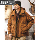 JEEP SPIRIT Jeep New National Standard 85% утиный пух Зимний пуховик с капюшоном Мужская функциональная ветровая рабочая одежда для улицы Мужская коричневая куртка Pie Brown Новый национальный стандарт 85% утиный пух L Подходит для роста 125–145 Джин Джин равен 0,5 кг