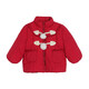 LUSON Children's Clothing Baby New Year Red Cotton Jacket Women 2026 New Girls Horn Button Padded Jacket Red 100