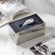 Stainless steel tissue box living room light luxury French Italian style home commercial dining table napkin box style matte black cover
