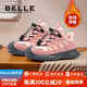 Belle children's shoes, girls' sports shoes, plus velvet cotton shoes, autumn and winter little girls' soft-soled children's casual shoes, outdoor hiking shoes BL5515 pink 27