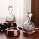 Decanter red wine home-feel rotating crystal red wine decanter jug wine glass red wine glass wine set spherical diamond pattern rotating decanter + 2 500ml red stem red wine glasses