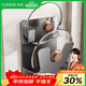 Cobbe wall-mounted pot lid rack without punching holes on the kitchen wall household chopping board cutting board storage rack multi-functional storage artifact gun ash - adjustable - double layer - with water tray