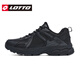 Lotto Lotto Men's Leather Waterproof and Velvet Sports Shoes 2025 Autumn and Winter New Outdoor Non-Slip Hiking Shoes Black (Leather and Velvet) 37