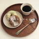 Tuojin ins style wooden tray round Japanese tea tray dining tray cafe dessert tray storage tray cake tray snack tray brown diameter 24cm