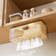 Yusenyi kitchen paper towel holder wall-mounted inverted tissue box cabinet wet wipes storage box hanging under the table washable 1 pack transparent dopamine decoration