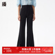 Broadcast pants autumn shopping mall same style cross micro-flare split creasing women BDQ3KD0592 K40 black M