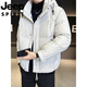 JEEP International Brand Hooded Men's Down Jacket Winter 2025 New Thickened Short Coldproof Casual Jacket Black L 120-135Jin Jin equals 0.5kg