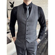 Playboy high-end brand groomsmen suit brothers group outfit wedding dress men's suit vest shirt pants four-piece suit vest black vest 4XL 175-195Jin Jin equals 0.5 kg