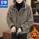 ROMON winter deerskin velvet jacket men's double-sided fur integrated velvet thickened windproof and warm leather jacket motorcycle jacket brown (velvet) double-sided thickened L (90-110Jin Jin is equal to 0.5 kg)