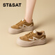Saturday (St&Sat) thick-soled moral training shoes for women 2025 new autumn women's shoes increased soft-soled casual versatile sports shoes for women black 35