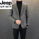 JEEP SPIRIT New Business Casual Suit Jacket Men's Autumn and Winter New Trendy Fashion Versatile British Suit Collar Jacket Gray XL