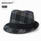 SOOKI hat men's middle-aged and elderly dad autumn and winter hat warm Shanghai beach British gentleman hat grandpa travel old man hat navy blue one size (56-58cm)