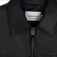 COACH FW24 Solid Color Point Collar Zipper Long Sleeve Leather Jacket Men's Black Black S