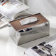 Stainless steel tissue box living room light luxury French Italian style home commercial dining table napkin box style matte black cover