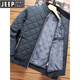 JEEP Jeep cotton thickened jacket men's winter new velvet jacket men's stand-up collar warm windproof casual top black 2188 stand-up collar 2XL 140Jin Jin equal to less than 0.5 kg