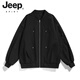 JEEP SPIRIT Chaqueta bomber retro americana para hombre, nuevo diseño de calle, ropa de trabajo holgada y bonita, uniforme de béisbol negro J339 M