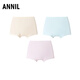 Annil (Annil) children's clothing girls' boxer briefs three-piece set 2026 spring new combination 02 (skin color + light purple + light green) 120