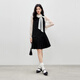 Qiushui Yiren Simple Casual Dress 2026 Spring New Commuting Collar Bow H-Type Suit Black S