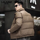 LILANZ Men's Short Down Jacket 2025 Winter New Thick Warm Stand Collar Men's Jacket Trendy Winter Clothes Brown L 175
