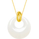 Saturday blessing and safe buckle Hetian jade pendant women's gold inlaid jade pendant pendant birthday gift AAYA040710 does not include chain