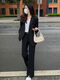Yusenlian Spring and Autumn New Style Suit Suit Women's Formal Wear College Student Teacher Interview Professional Work Defense Black Suit Jacket Three-piece Set L_Recommendation 105-115Jin Jin is equal to 0.5 kg
