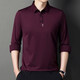 Sxa International Light Luxury Men's Wear Mulberry Silk POLO Shirt Men's 2026 Autumn and Winter New Casual Collar Long Sleeve Silk T-Shirt Dark Blue XL Recommended 140-155 Jin Jin equals 0.5 kg