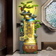 Waterscape gathering treasure basin flowing water ornaments circulating water feng shui wheel office living room floor-standing wealth-enhancing water curtain opening gift decoration 9136 small size 118CM high with lights and fog