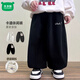 Mumuwu children's velvet pants 2026 autumn and winter new style children's style one-piece velvet baby winter wear thickened sweatpants black thickened one-piece oli velvet 100