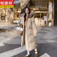 Hengyuanxiang 2026 new 90 white duck down down jacket for women winter fox fur collar hooded thickened knee-length mid-length coat Khaki yellow XS 90Jin Jin equals 0.5kg -110Jin Jin equals 0.5kg