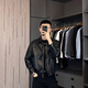 STRONG-WILLED light mature 25 autumn and winter fashion short leather jacket men's motorcycle ins handsome jacket casual zipper leather jacket coffee color M suitable for 125-145Jin Jin is equal to 0.5 kg